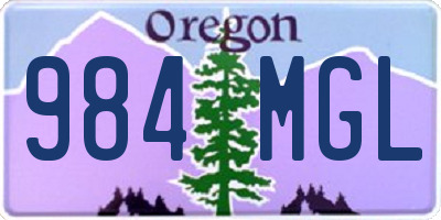 OR license plate 984MGL