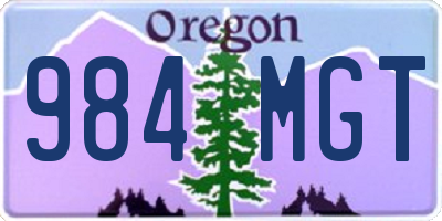 OR license plate 984MGT