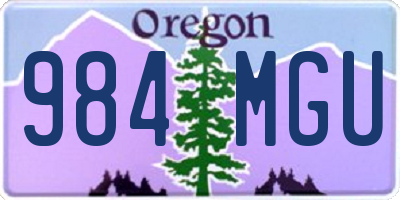 OR license plate 984MGU