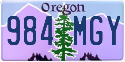 OR license plate 984MGY