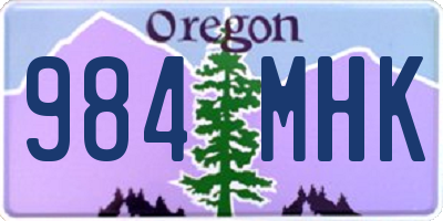 OR license plate 984MHK