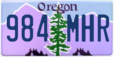 OR license plate 984MHR