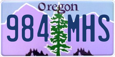 OR license plate 984MHS