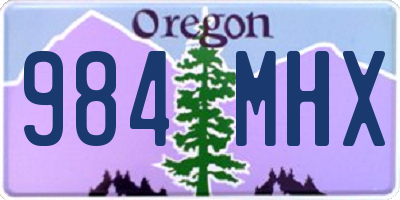 OR license plate 984MHX