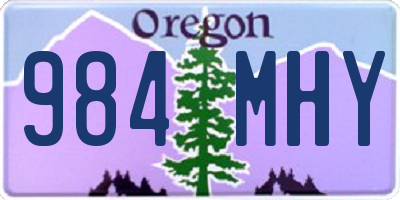 OR license plate 984MHY