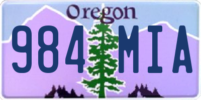 OR license plate 984MIA