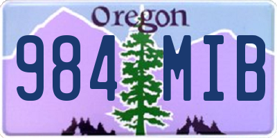 OR license plate 984MIB