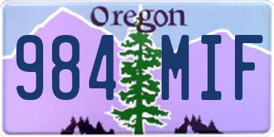 OR license plate 984MIF