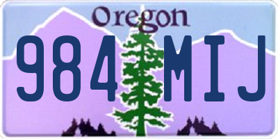 OR license plate 984MIJ
