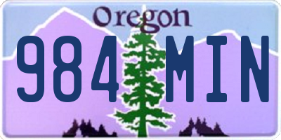 OR license plate 984MIN