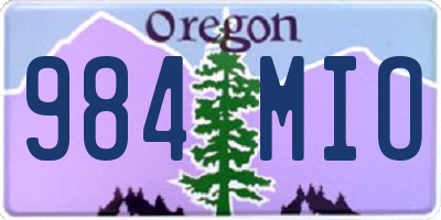 OR license plate 984MIO