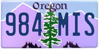 OR license plate 984MIS