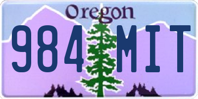 OR license plate 984MIT