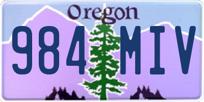 OR license plate 984MIV