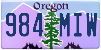 OR license plate 984MIW