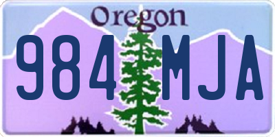 OR license plate 984MJA