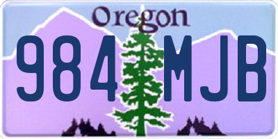 OR license plate 984MJB