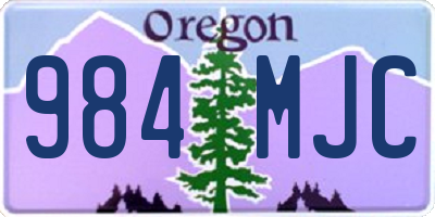 OR license plate 984MJC