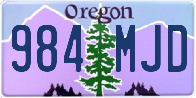 OR license plate 984MJD