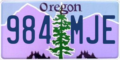 OR license plate 984MJE