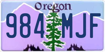 OR license plate 984MJF