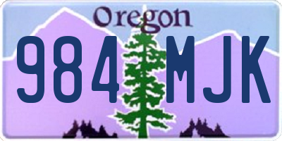 OR license plate 984MJK