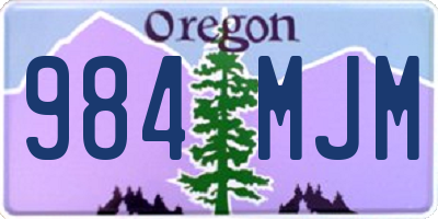 OR license plate 984MJM