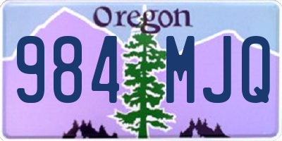 OR license plate 984MJQ