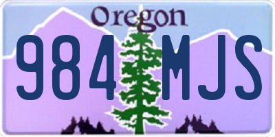 OR license plate 984MJS