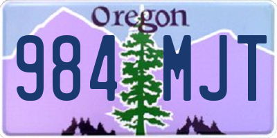 OR license plate 984MJT