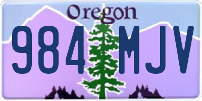 OR license plate 984MJV