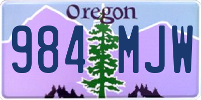 OR license plate 984MJW
