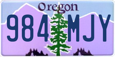 OR license plate 984MJY