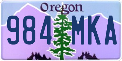 OR license plate 984MKA