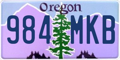 OR license plate 984MKB