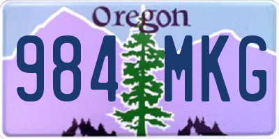 OR license plate 984MKG