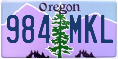 OR license plate 984MKL