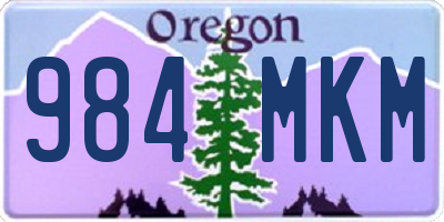 OR license plate 984MKM