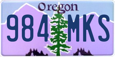 OR license plate 984MKS