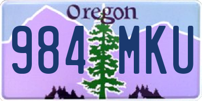 OR license plate 984MKU