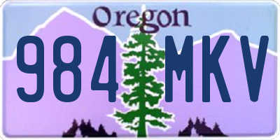 OR license plate 984MKV