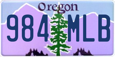 OR license plate 984MLB