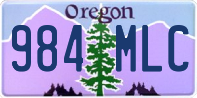 OR license plate 984MLC