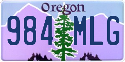 OR license plate 984MLG