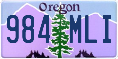 OR license plate 984MLI