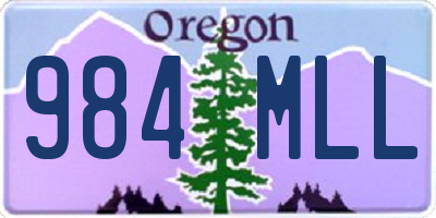 OR license plate 984MLL