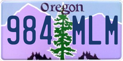 OR license plate 984MLM