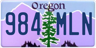 OR license plate 984MLN