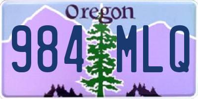 OR license plate 984MLQ