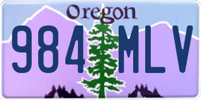 OR license plate 984MLV